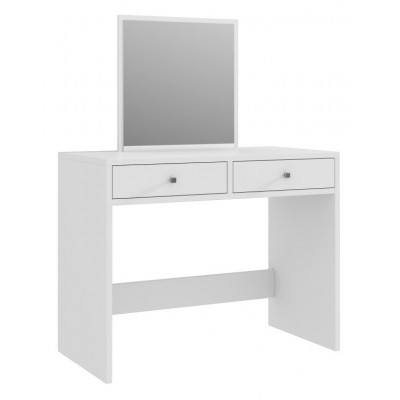 Biely toaletný stolík s kozmetickým zrkadlom, 2 zásuvky