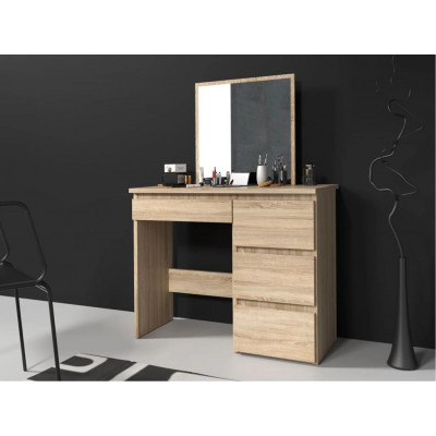 Toaletný stolík so zrkadlom a zásuvkami dub sonoma