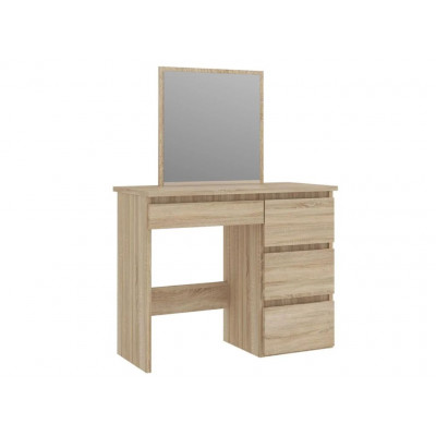 Toaletný stolík so zrkadlom a zásuvkami dub sonoma