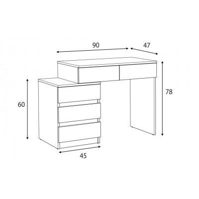 Písací stôl biely so zásuvkami do detskej izby