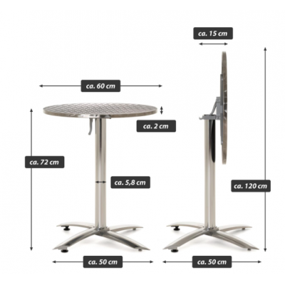 Bistro stôl, okrúhly, skladací, 60 cm