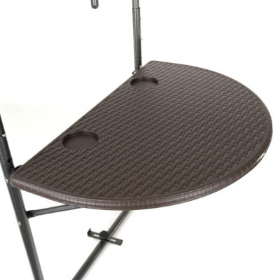 Závesný sklopný stolík ratanového vzhľadu - hnedý