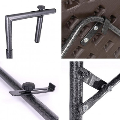 Závesný sklopný stolík ratanového vzhľadu - hnedý