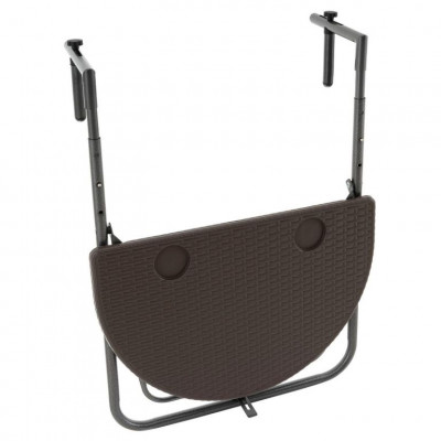 Závesný sklopný stolík ratanového vzhľadu - hnedý