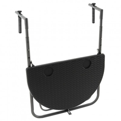 Závesný sklopný stolík ratanového vzhľadu - čierny