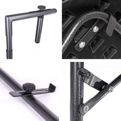 Závesný sklopný stolík ratanového vzhľadu - čierny