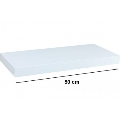 Nástenná polica STILISTA VOLATO - lesklá biela 50 cm