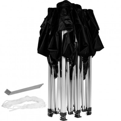 Záhradný párty stan 3 x 6 m INSTENT - nožnicový - čierna