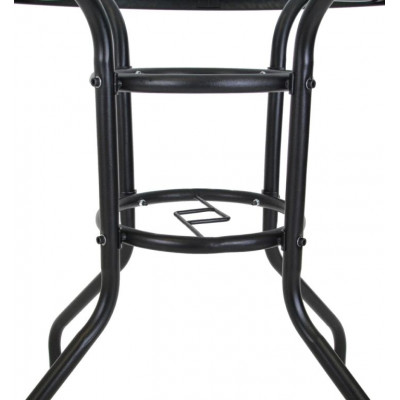 Záhradný stôl ZWMT Ø 80 cm kovový so sklenenou doskou