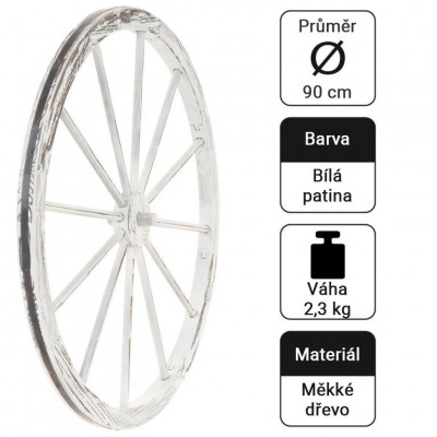 GARTHEN dekoratívne drevené koleso, 90 cm
