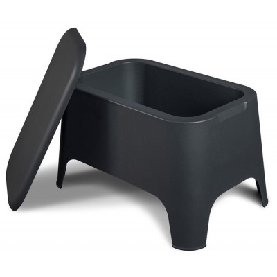 Plastový stôl PETRA + box, grafit