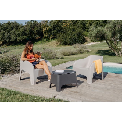 Plastový stôl PETRA + box, grafit