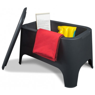 Plastový stôl PETRA + box, grafit