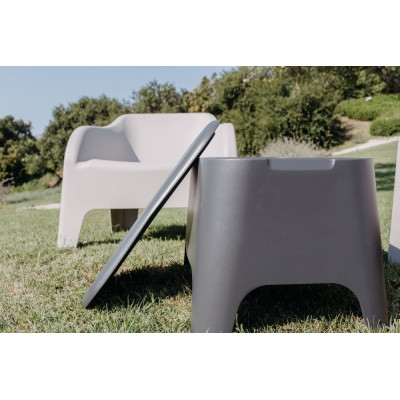 Plastový stôl PETRA + box, grafit