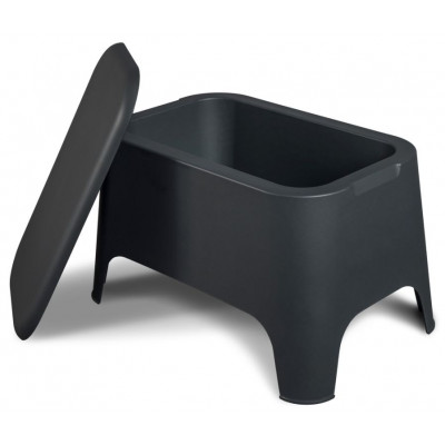 Plastový stôl PETRA + box, grafit