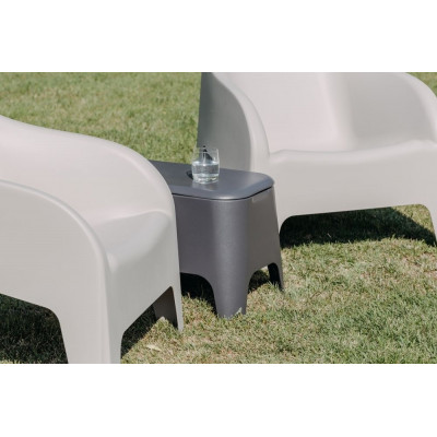 Plastový stôl PETRA + box, grafit