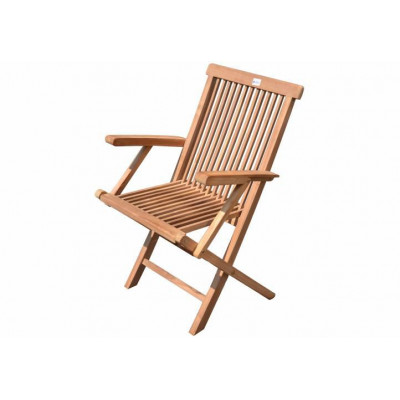 Sada DIVERO skladacia stolička z teakového dreva - 4 ks