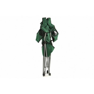 Skladacia kempingová stolička DIVERO s vankúšikom – zelená