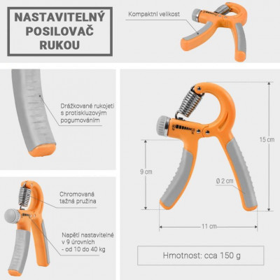 Gorilla Sports Nastaviteľný posilňovač rúk, 10 až 40 kg