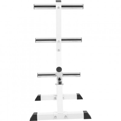 Gorilla Sports Stojan na záťažové dosky, 50/51 mm, biely