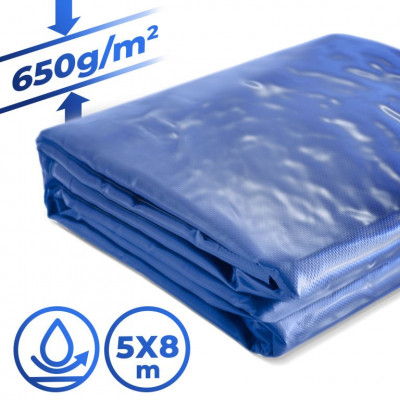 JAGO Plachta 650 g/m², hliníkové oká, modrá, 5 x 8 m