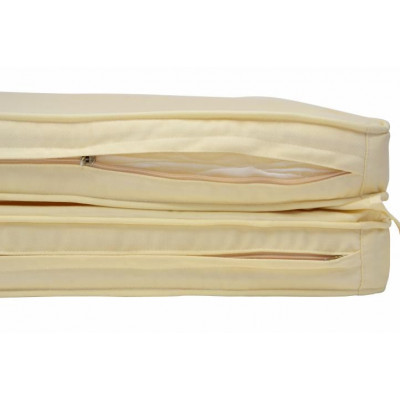 Záhradné drevené lehátko DIVERO Florentine + polstrovanie - béžové