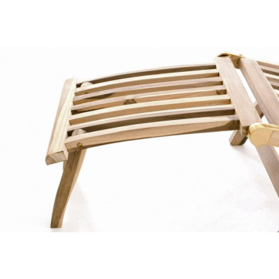 Záhradné drevené lehátko DIVERO Florentine + polstrovanie - béžové