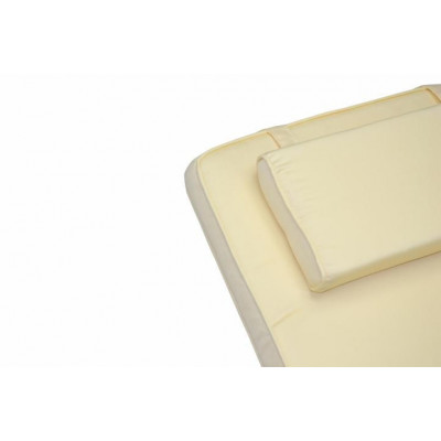 Záhradné drevené lehátko DIVERO Florentine + polstrovanie - béžové