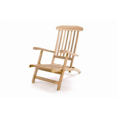 Záhradné drevené lehátko DIVERO Florentine + polstrovanie - béžové