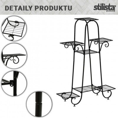 STILISTA stojan na rastliny, 102 x 76 x 24 cm, oceľ