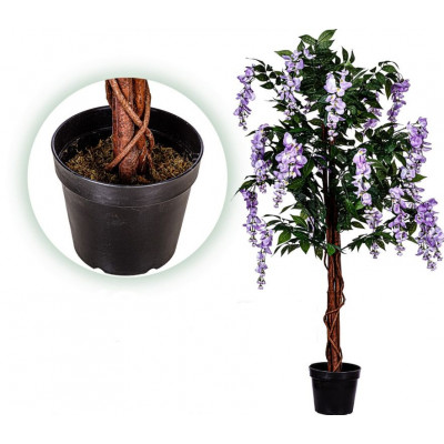 PLANTASIA umelý strom Vistária 120 cm, modrofialové kvety
