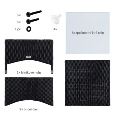 STILISTA odkladací stolík polyratan, 50 x 50 cm, krémový