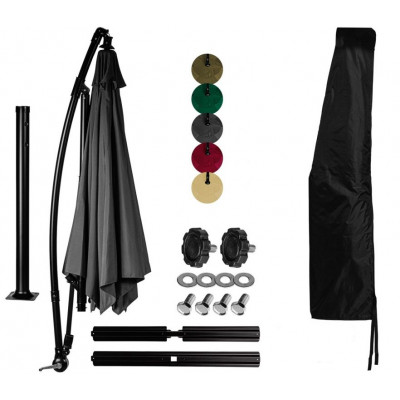 STILISTA záhradný slnečník, 330 x 249 cm, zelený