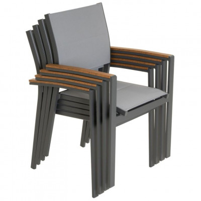 Záhradná stohovateľná stolička antracit,86,5x 57x57,5 ​​cm