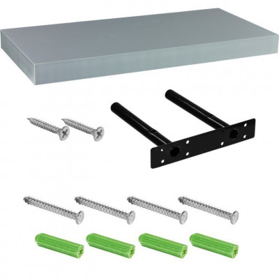 Stilista nástenná polica Volato, 60 cm, strieborná