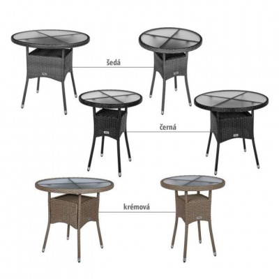 STILISTA okrúhly záhradný stolík, 60 cm, krémový