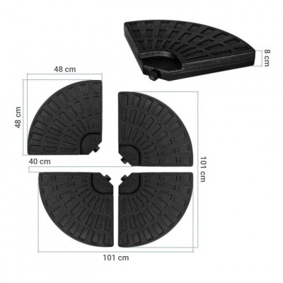 STILISTA stojan na slnečník 48 x 48 x 7,5 cm, čierny
