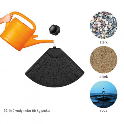 STILISTA stojan na slnečník 48 x 48 x 7,5 cm, čierny