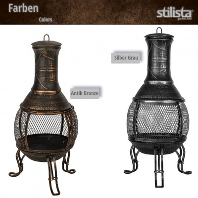 STILISTA Terasový krb, 89 cm, strieborno-sivý