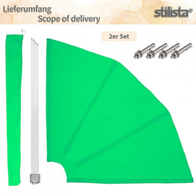 STILISTA 2 dielna balkónová zástena, 140 x 140, zelená