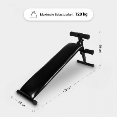 Gorilla Sports Šikmá polohovateľná lavica na brucho, 120 cm