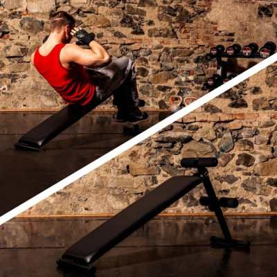 Gorilla Sports Šikmá polohovateľná lavica na brucho, 120 cm