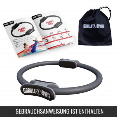 Gorilla Sports Kruh na pilates, 36 cm, sivý