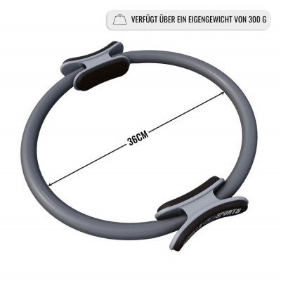 Gorilla Sports Kruh na pilates, 36 cm, sivý