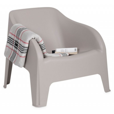 PETRA ARMCHAIR plastové kreslo, sivé