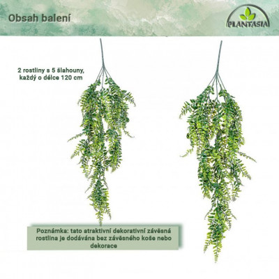 PLANTASIA Sada umelých závesných rastlín, 120 cm, 2 ks