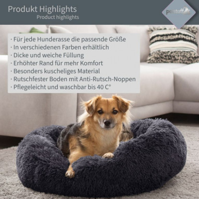 PETSTUFF pelech pre psa, okrúhly, tmavo- šedý, 60 cm