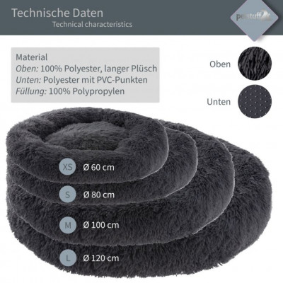 PETSTUFF pelech pre psa, okrúhly, tmavo- šedý, 60 cm