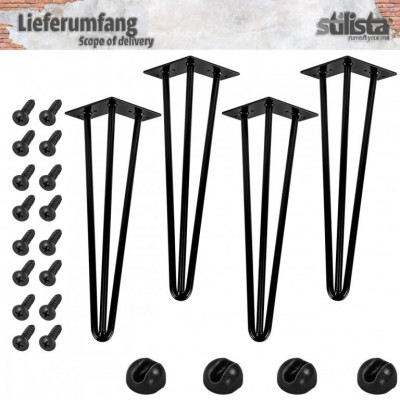 Nábytková noha z 3 tyčiek, 40 cm, čierna