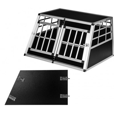 Hliníkový prepravný box pre psov dvojdverová zadná stena 90°